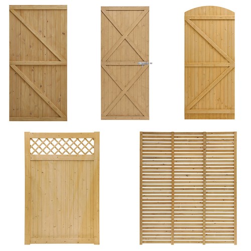 Security wooden garden gate - garden,