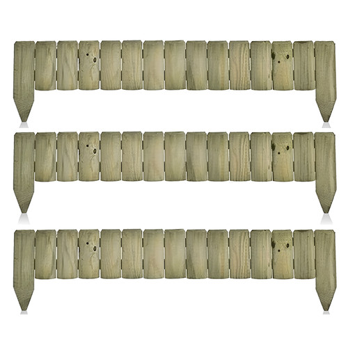 Wooden garden border fence - border,