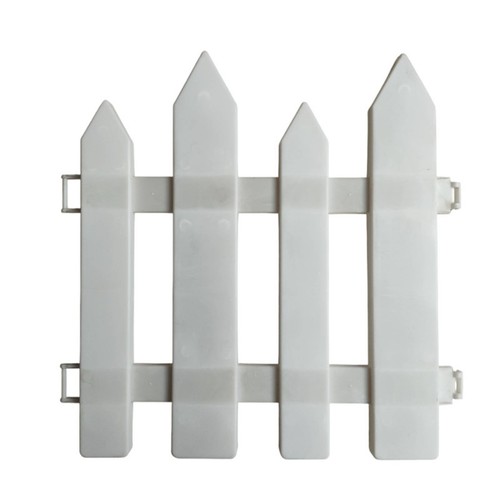 White plastic picket fence - plastic,