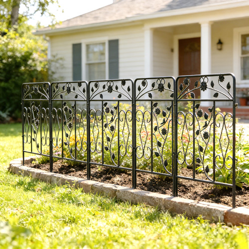 80cm tall steel garden - tall, fence