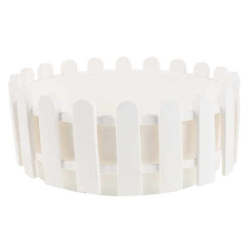 Round white plastic - plastic, planter