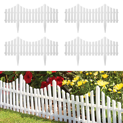 64pc flexible white picket - white,